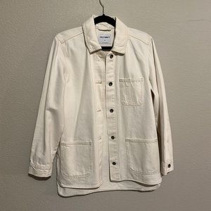 Oversized off white jean jacket